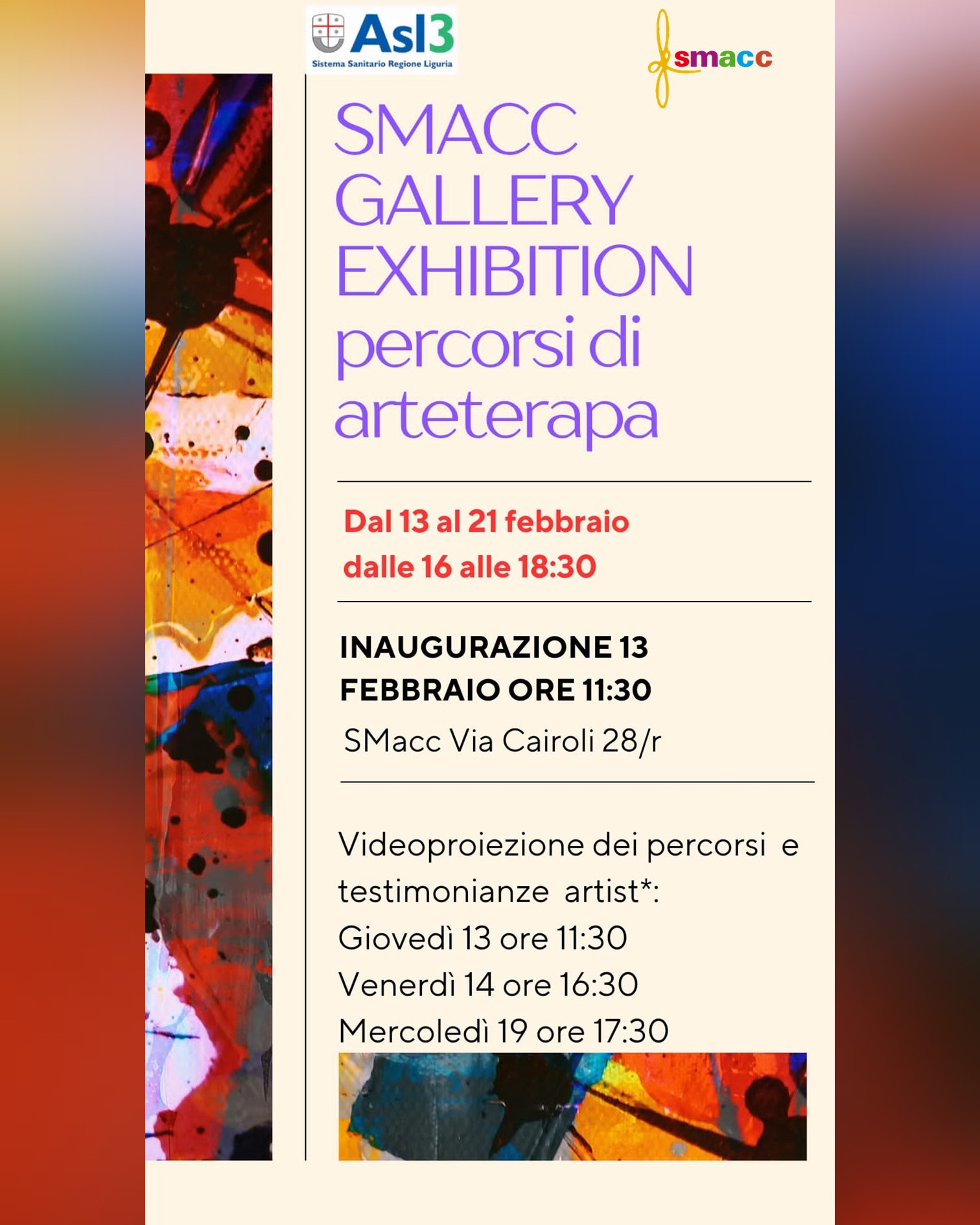 13.02.2025 - Mostra "SMacc Gallery Exhibition, percorsi di arteterapia"